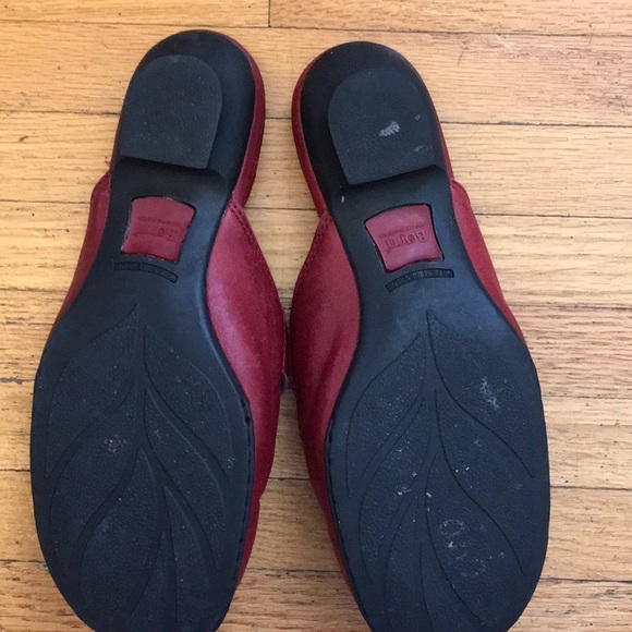 Born Burgundy Leather Slides - Picture 2 of 3